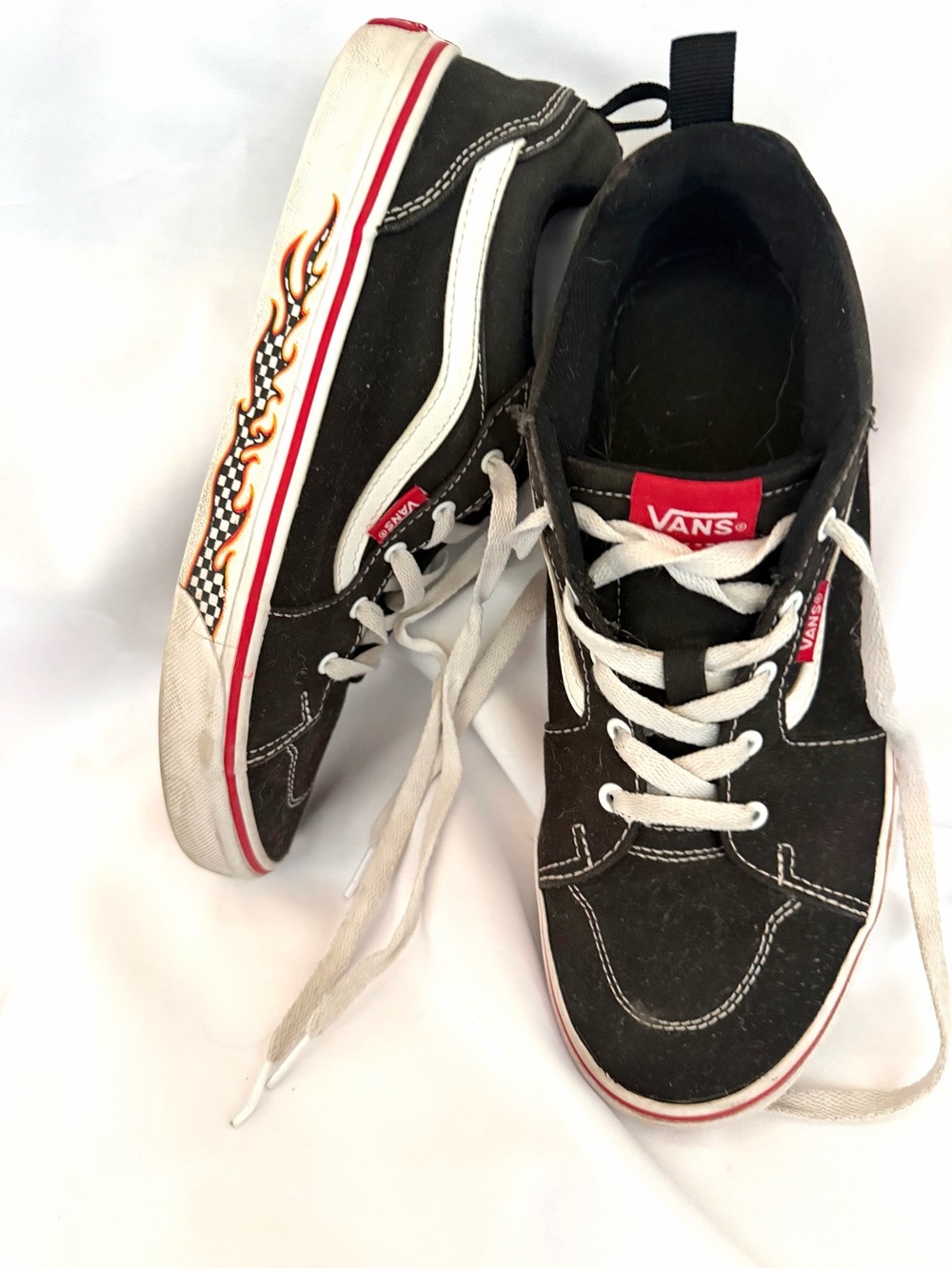 Vans Classic Black Filmore Flame Low-Top Sneakers